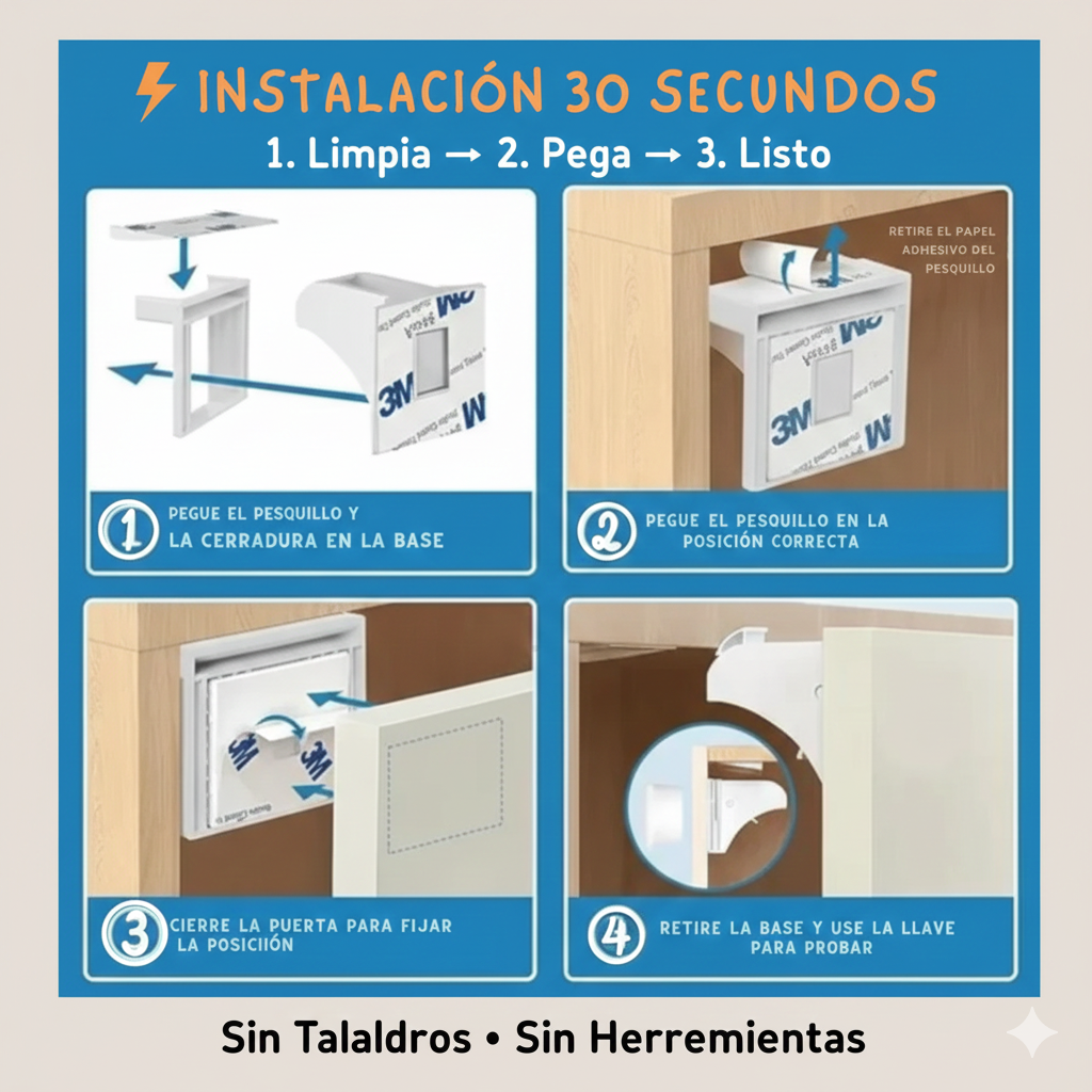 CERRADURA INVISIBLE CON LLAVE MAGNÉTICA