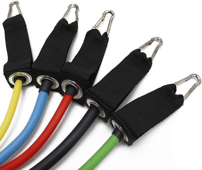 ElastiPro™ Kit 5 Bandas de Resistencia Multicolor con Asas | Entrenamiento Completo en Casa