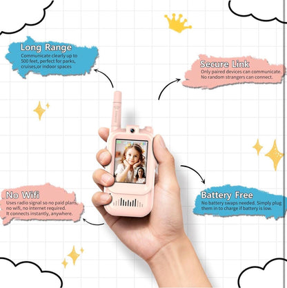 TalkiKid™ Pack de 2 Walkie Talkies Infantiles Recargables